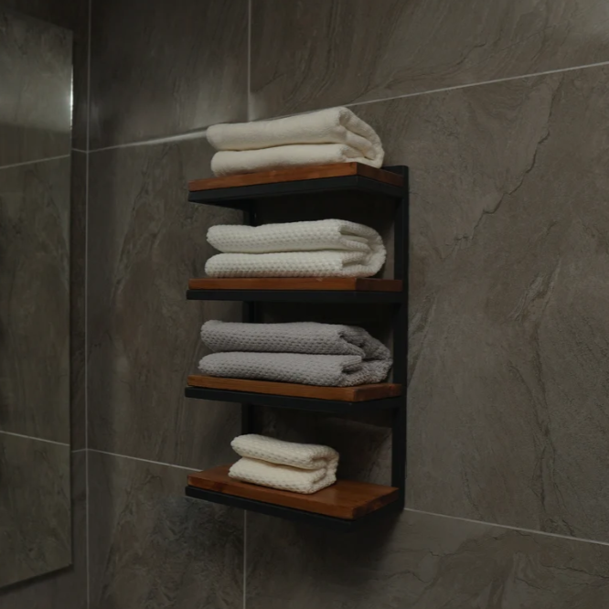 Bathroom Towel Rack, 4 Tier Bath Storage, Everyday Towel Rack
