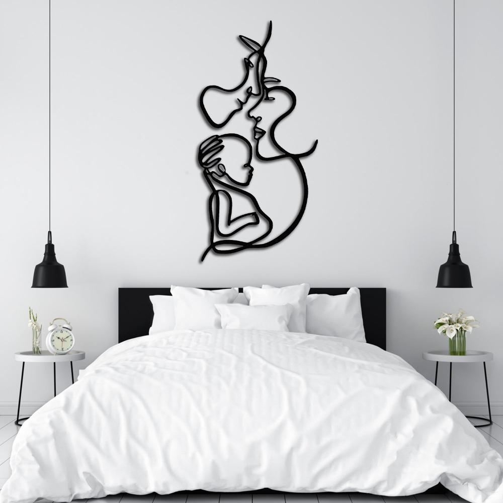 Metal Family With Baby Wall Art