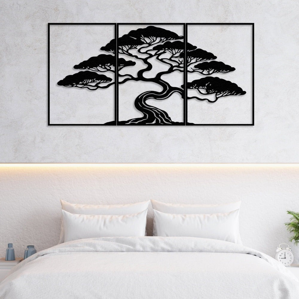 3 pieces bonsai tree wall art bedroom decor