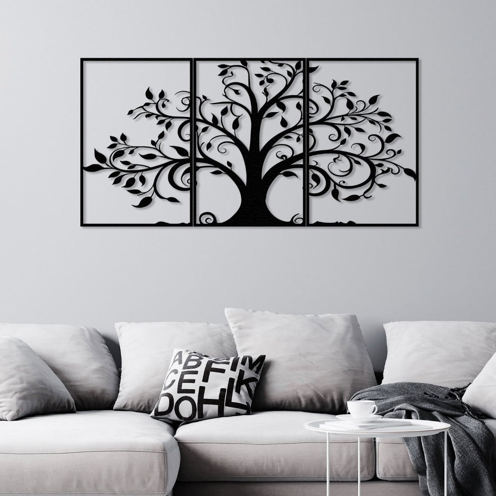 3 pieces tree wall art home decor