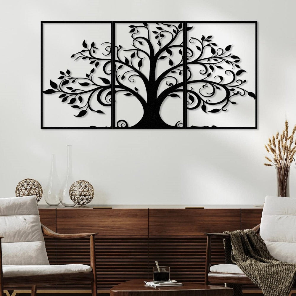 3 pieces tree wall art livingroom