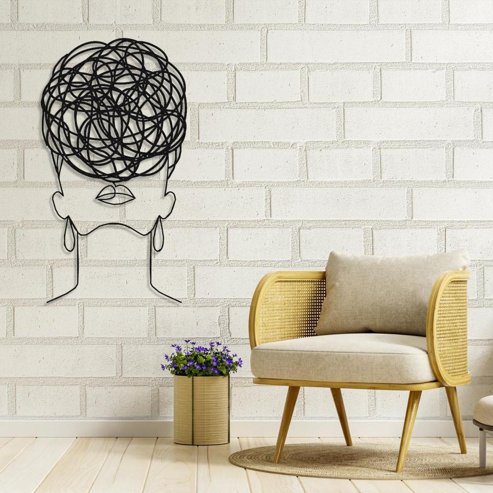 Overthinking Woman Metal Wall Art