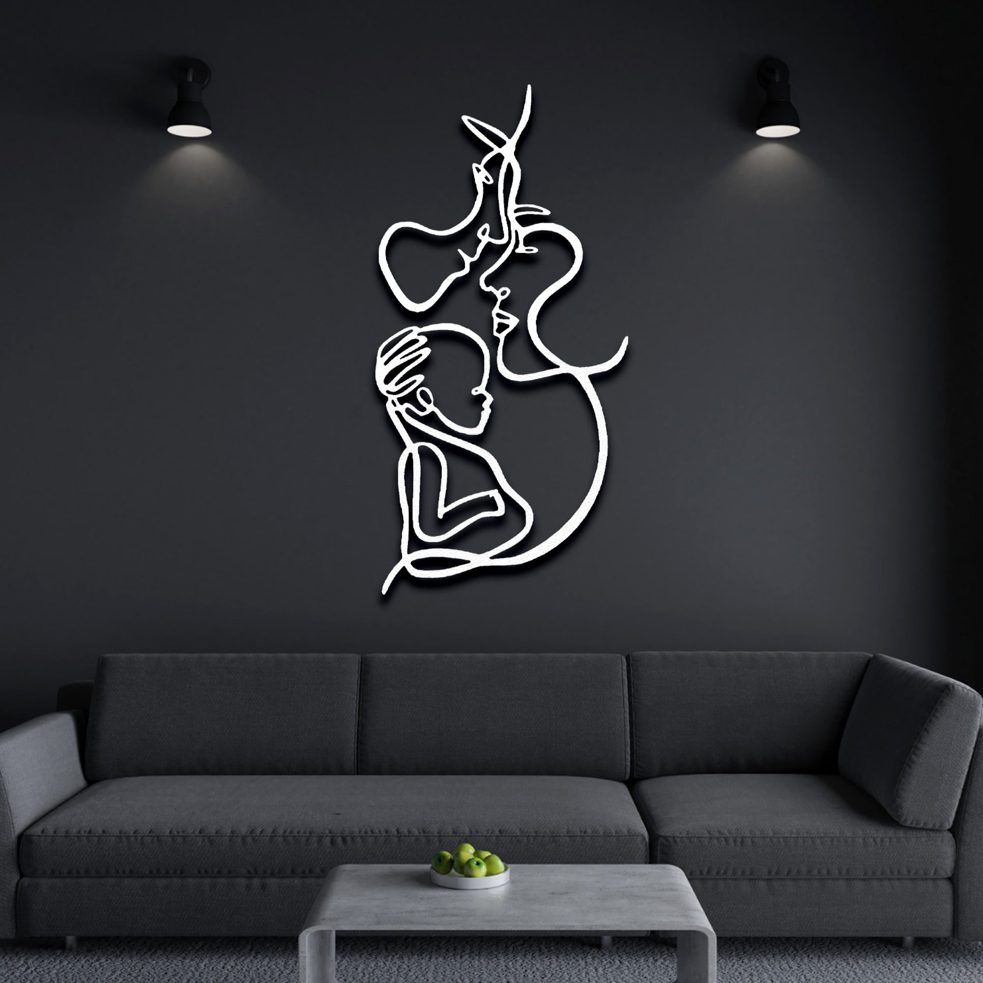 Metal Family With Baby Wall Art