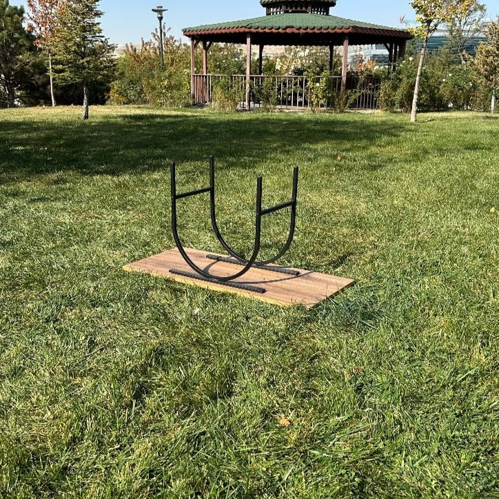 Oval-Shaped-Metal-Log-Holder Firewood Holder