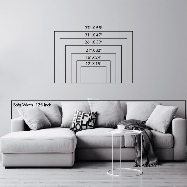 Landscape size chart showing product dimensions: 24 inches wide by 16 tall