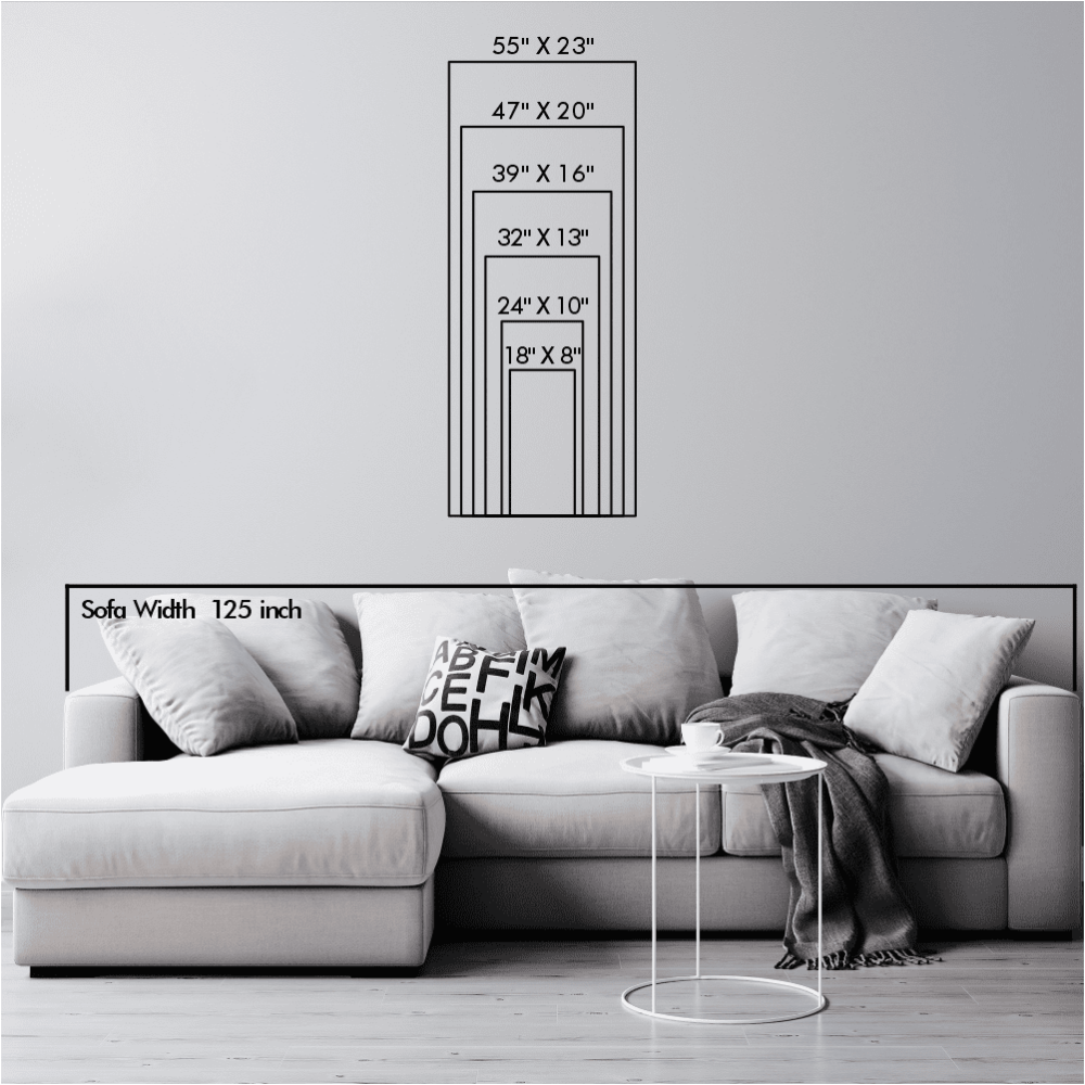 Vertical size chart showing product dimensions: 24 inches tall by 10 wide