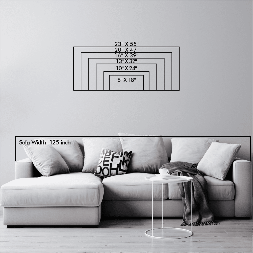 Landscape size chart showing product dimensions: 24 inches wide by 10 tall