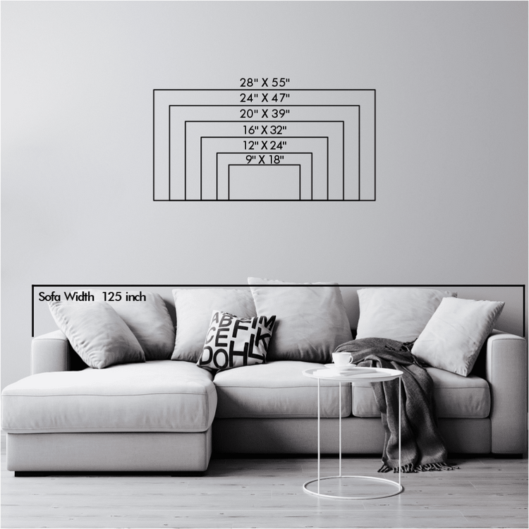 Landscape size chart showing product dimensions: 24 inches wide by 12 tall