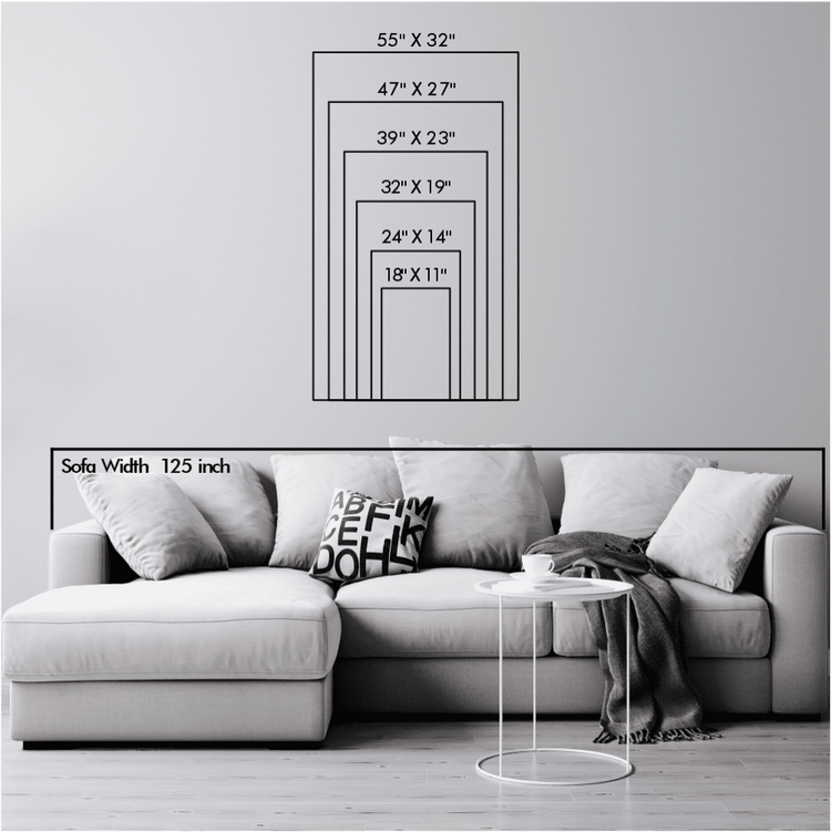 Vertical size chart showing product dimensions: 24 inches tall by 14 wide