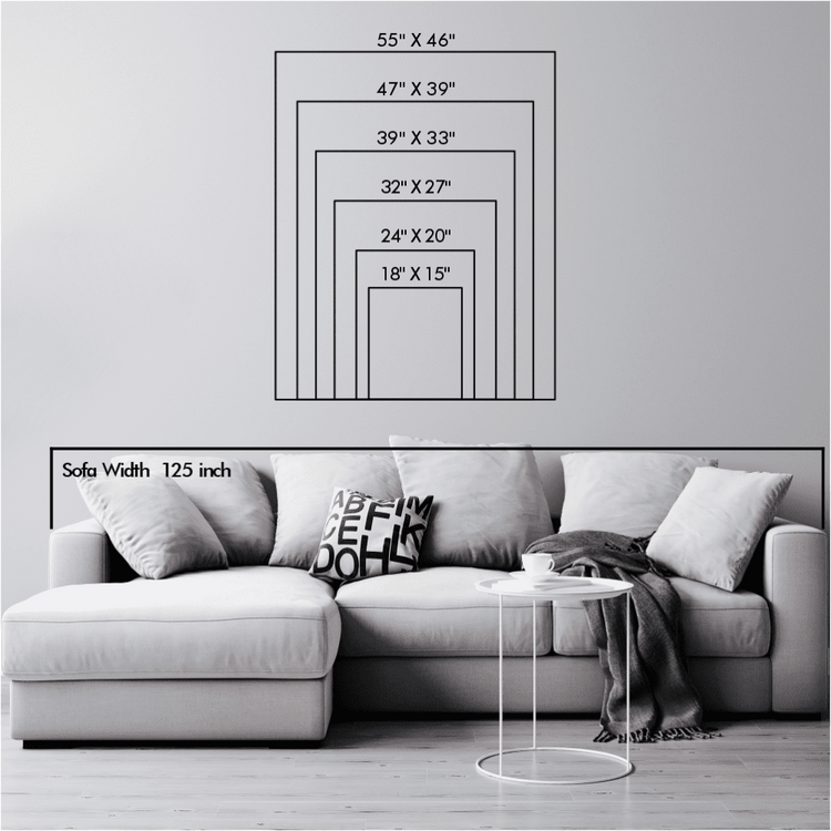 Vertical size chart showing product dimensions: 24 inches tall by 20 wide