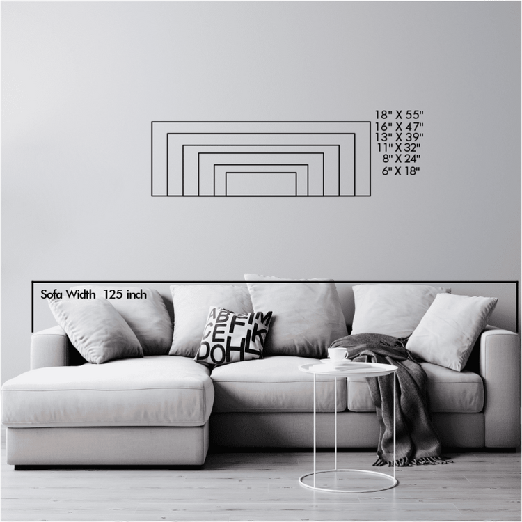 Landscape size chart showing product dimensions: 24 inches wide by 8 tall