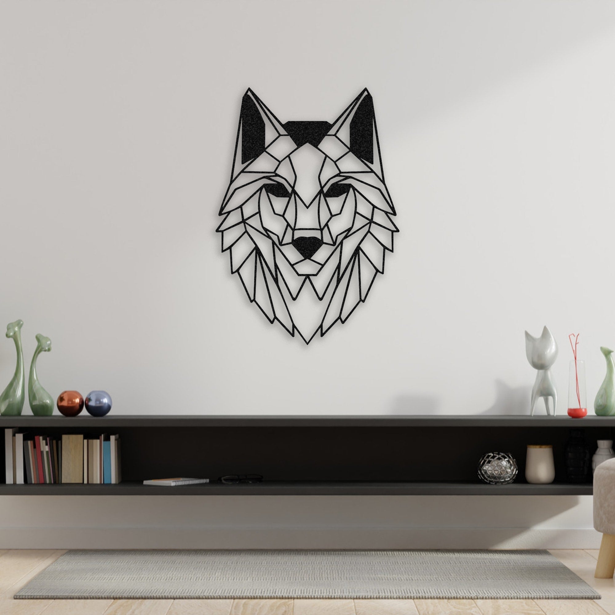alpha wolf metal wall art 2 