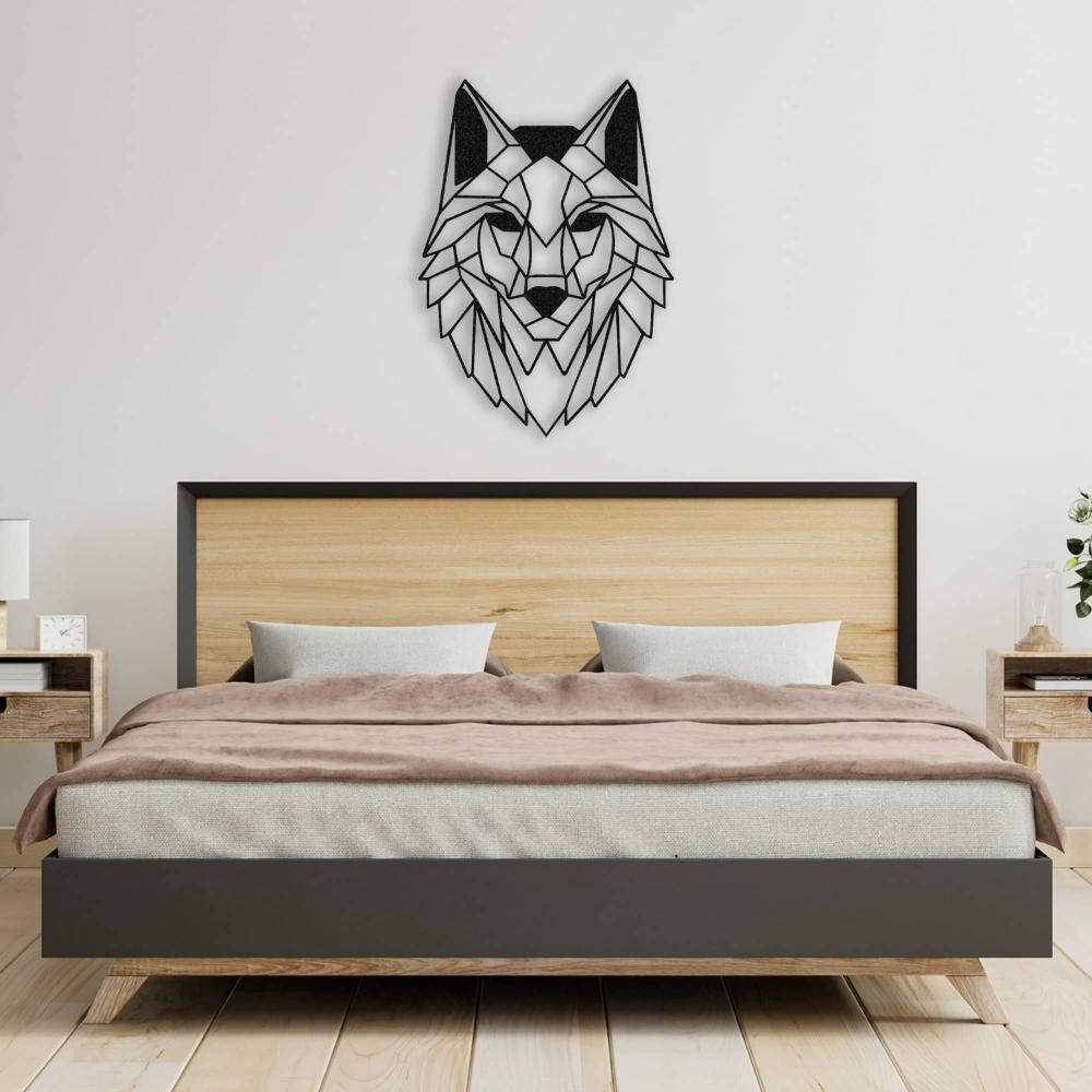 alpha wolf metal wall art on the bad