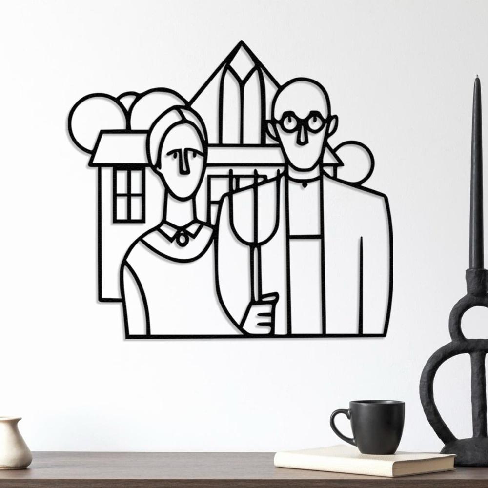 american gothic wall art on the table