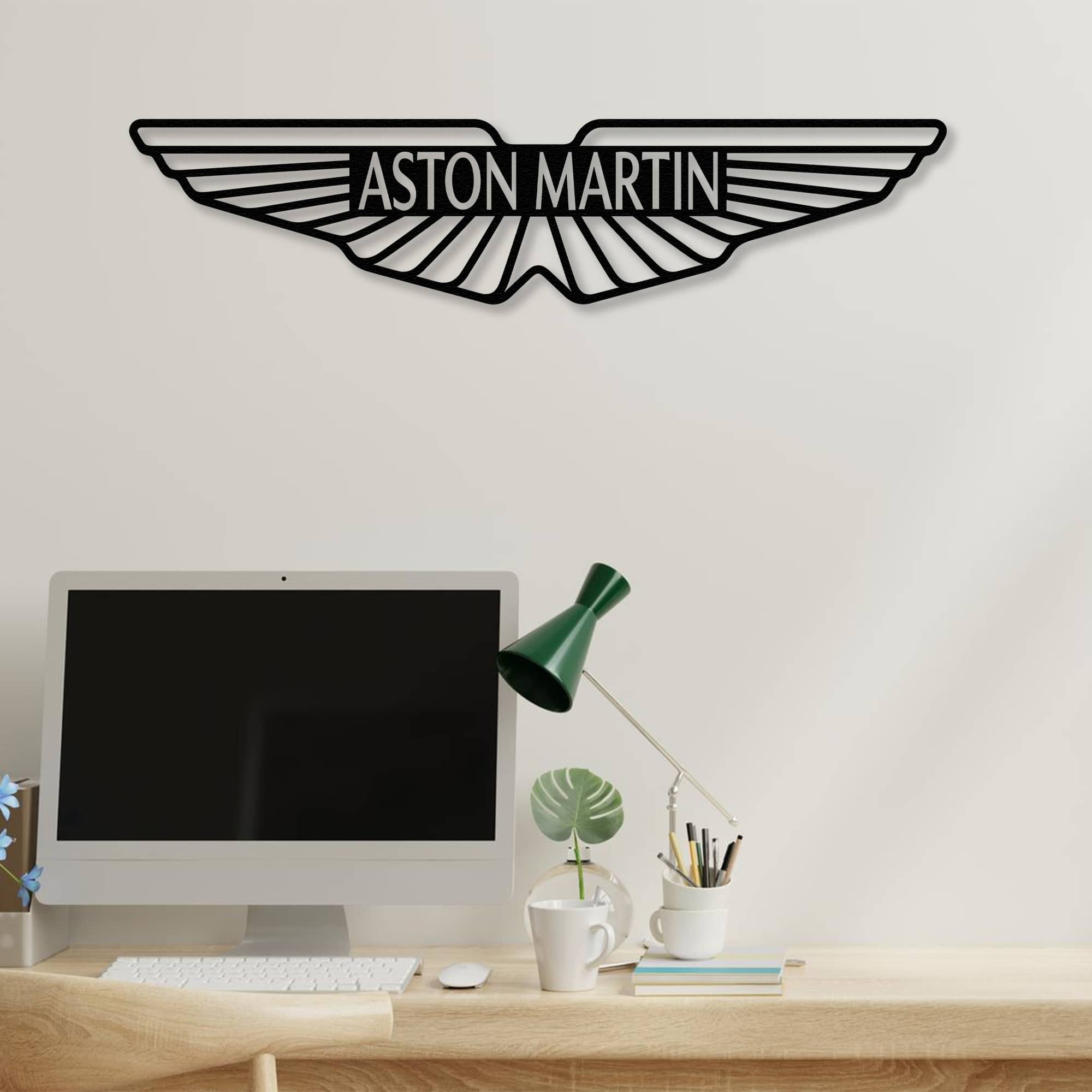 aston martin car logo metal wall art 1