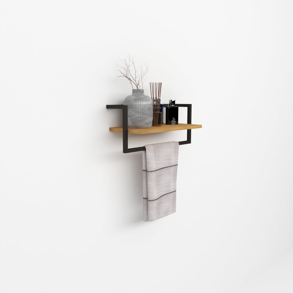 bathroom shelf and towel holder