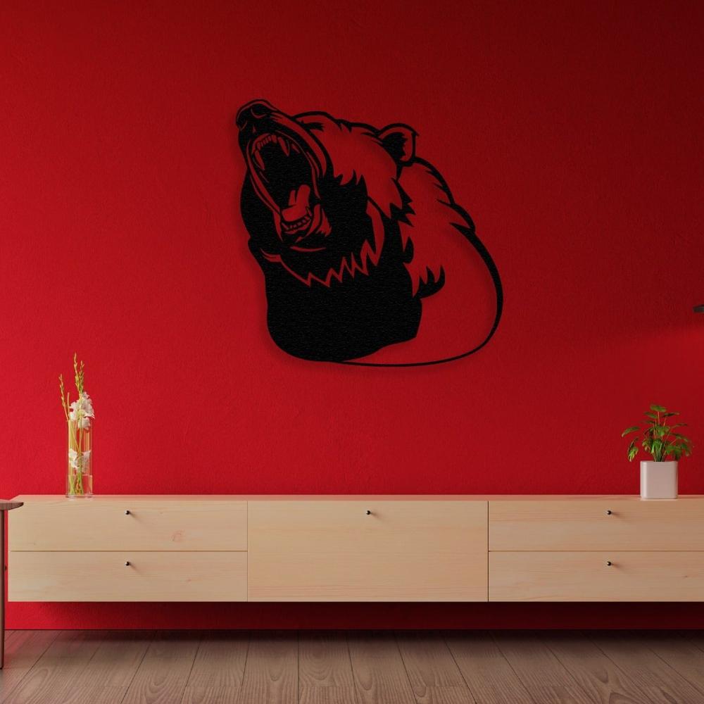 bear silhouette metal wall art 3