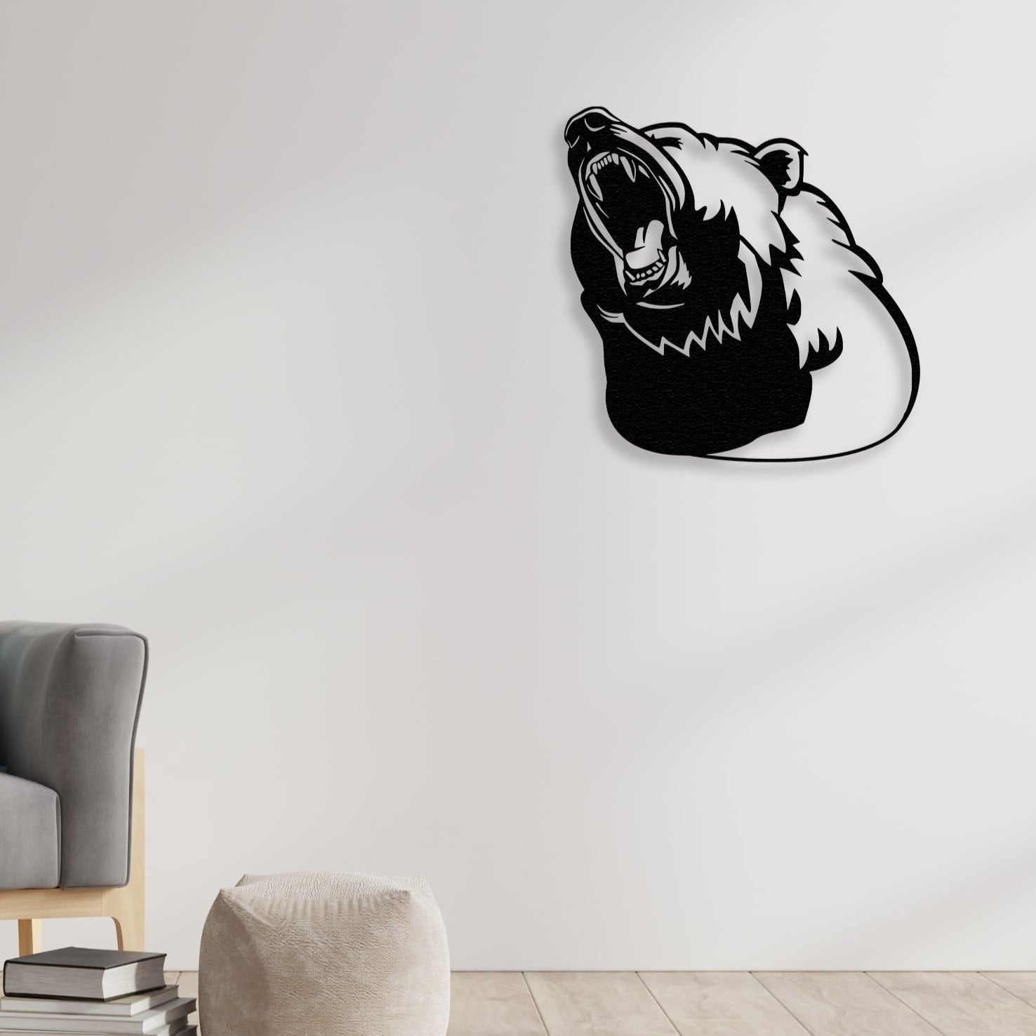 bear silhouette metal wall art 4