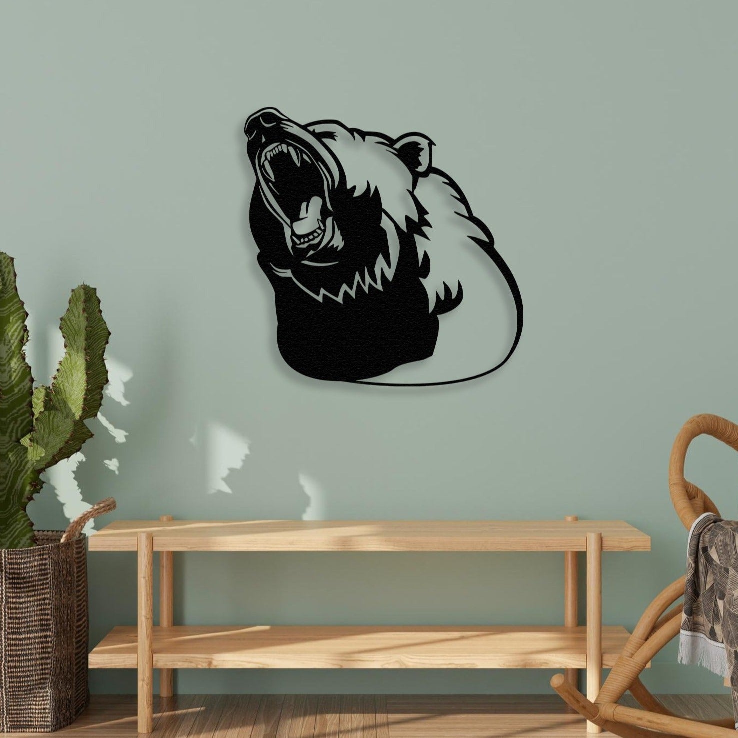 bear silhouette metal wall art