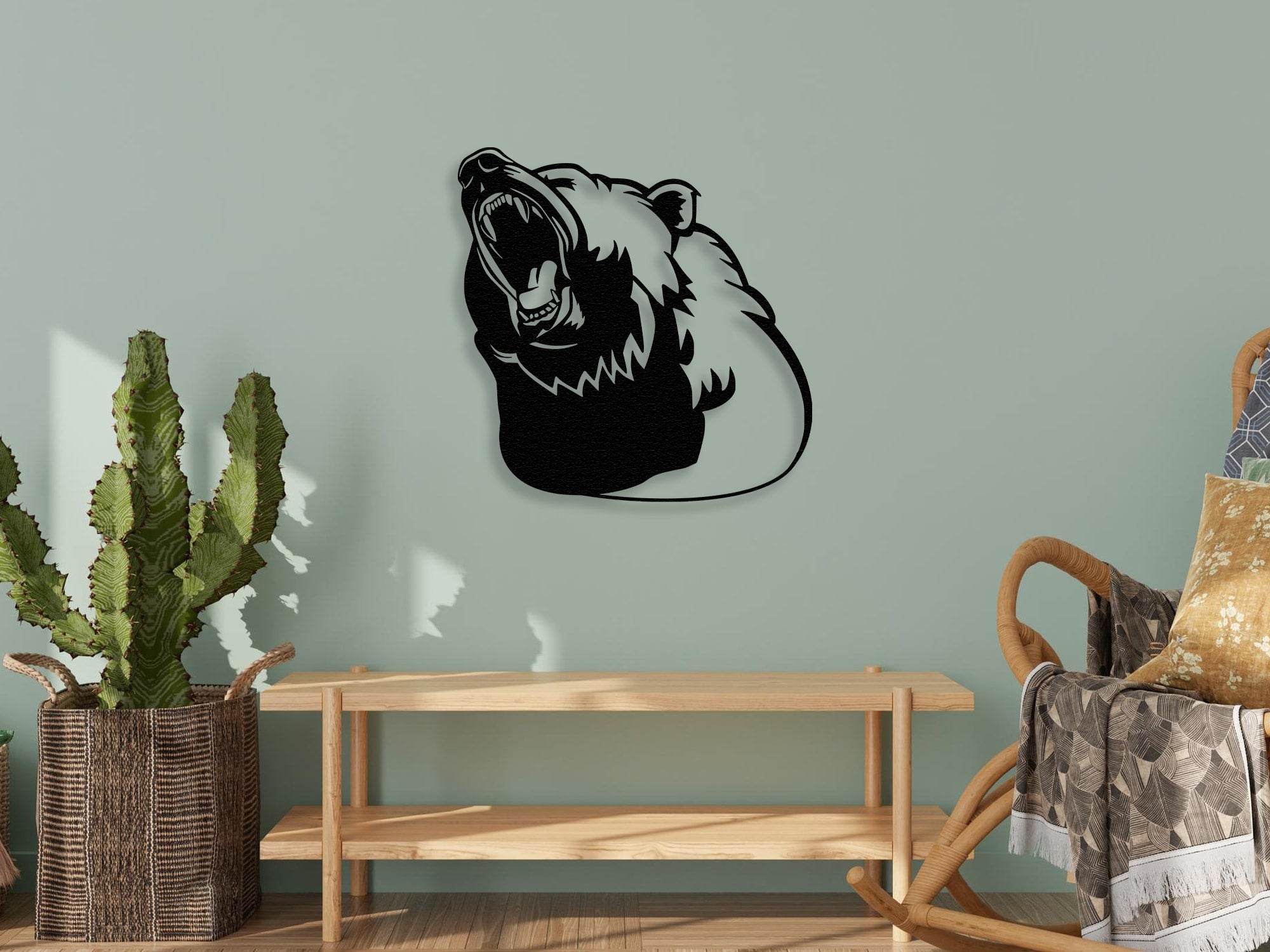 bear silhouette metal wall art