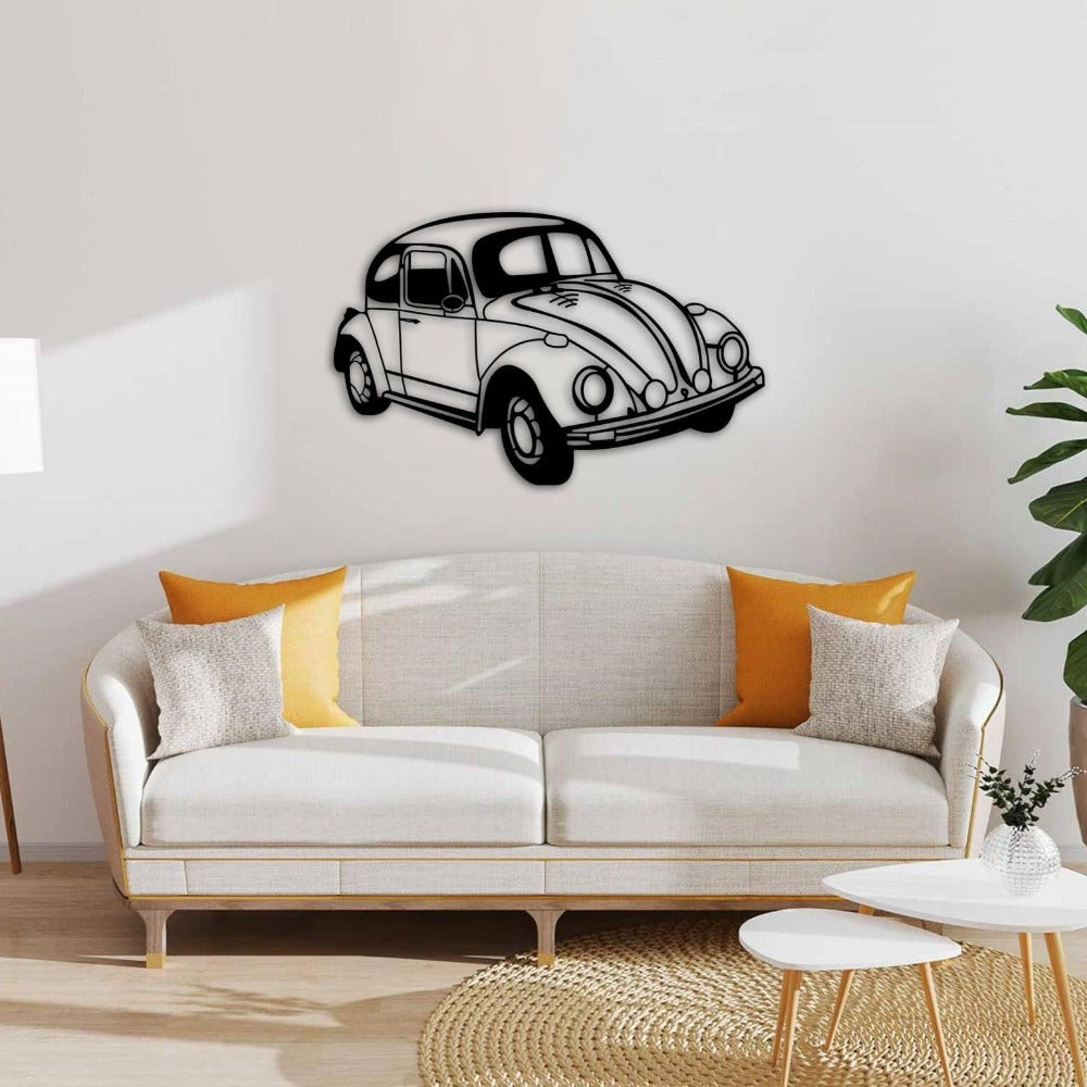beetle car silhouette living room