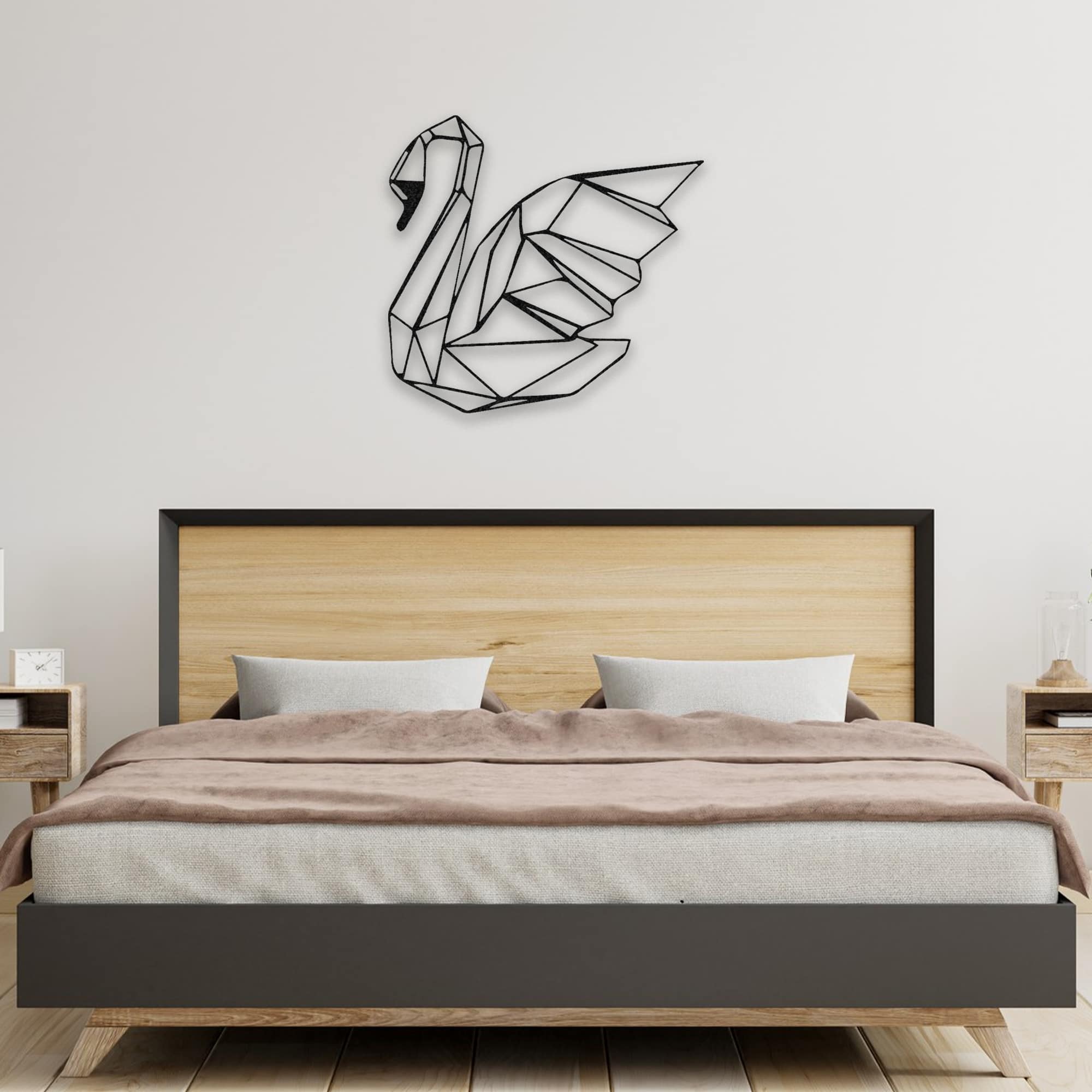 black swan metal wall art 1