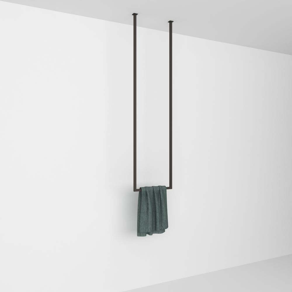 ceiling towel rack for elevated bathroom style