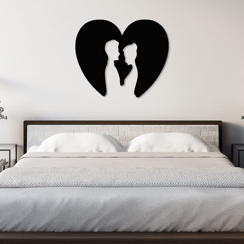 couple with heart bedroom