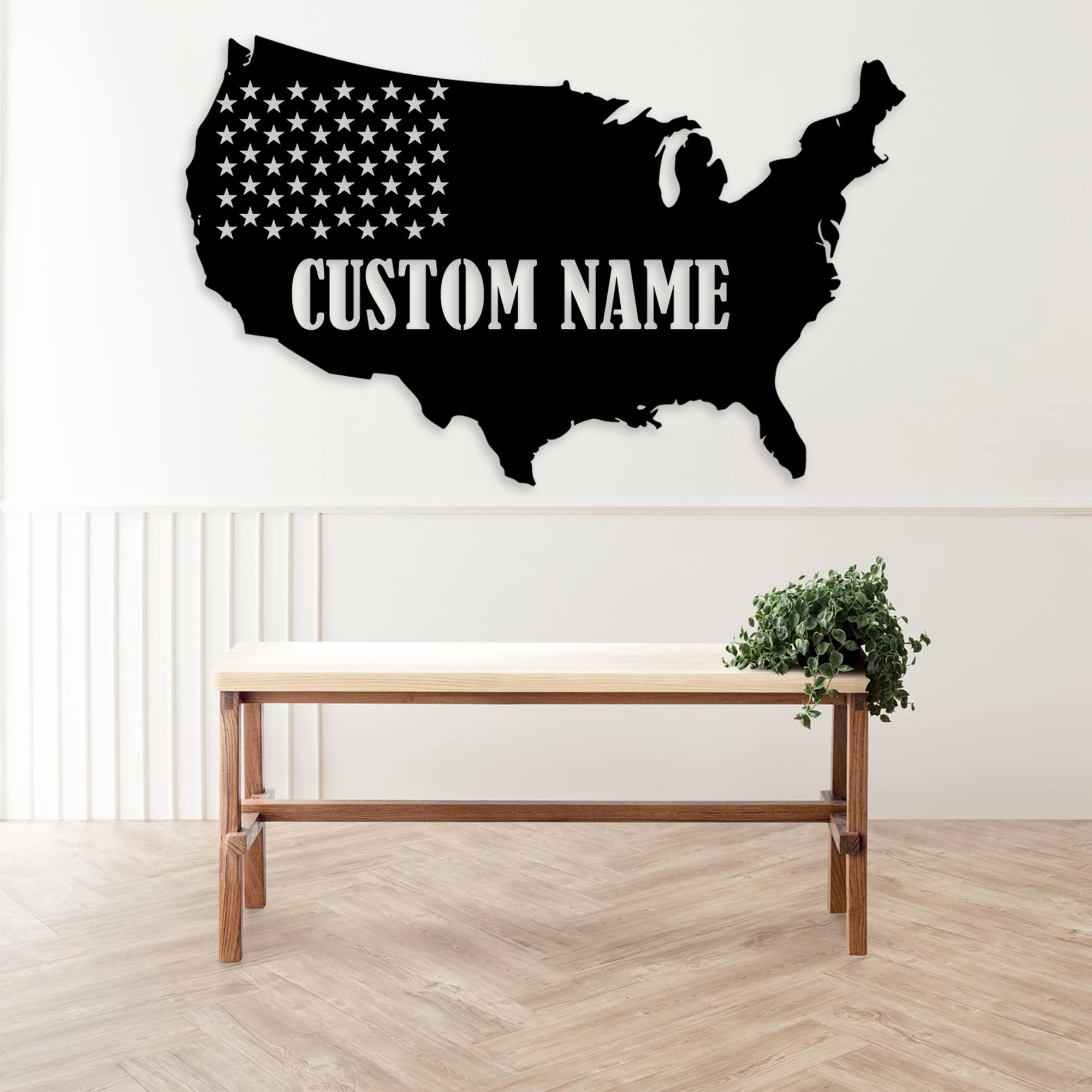 custom america map metal wall art 1