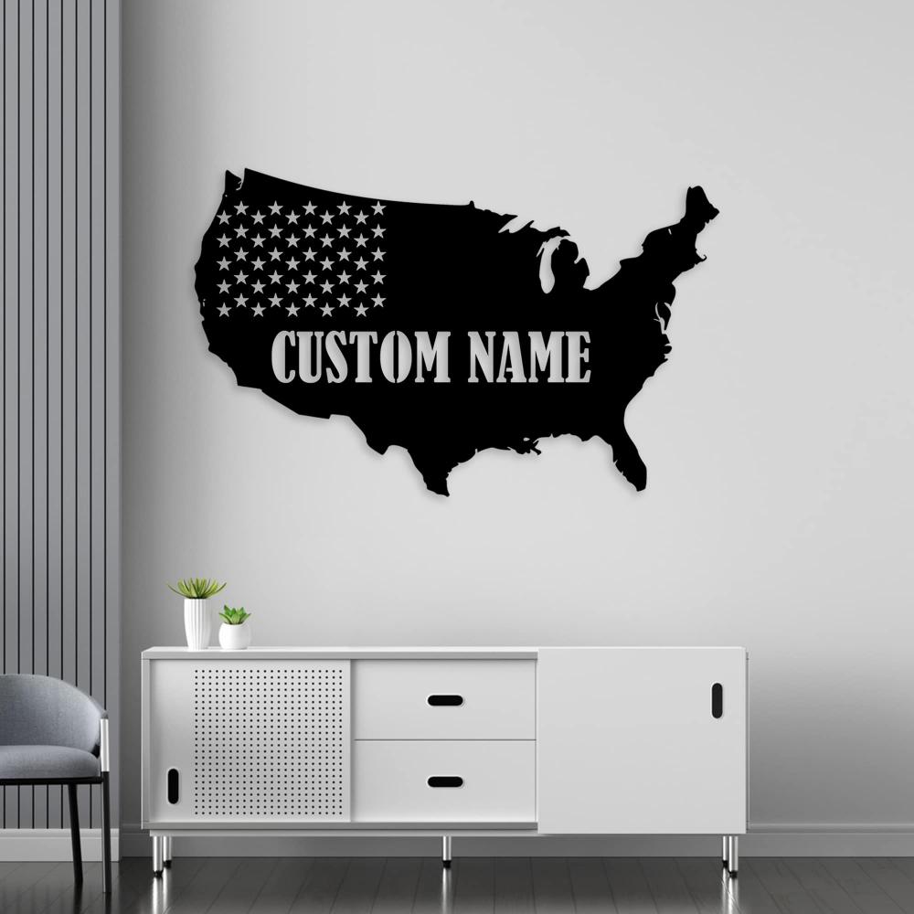 custom america map metal wall art custom map