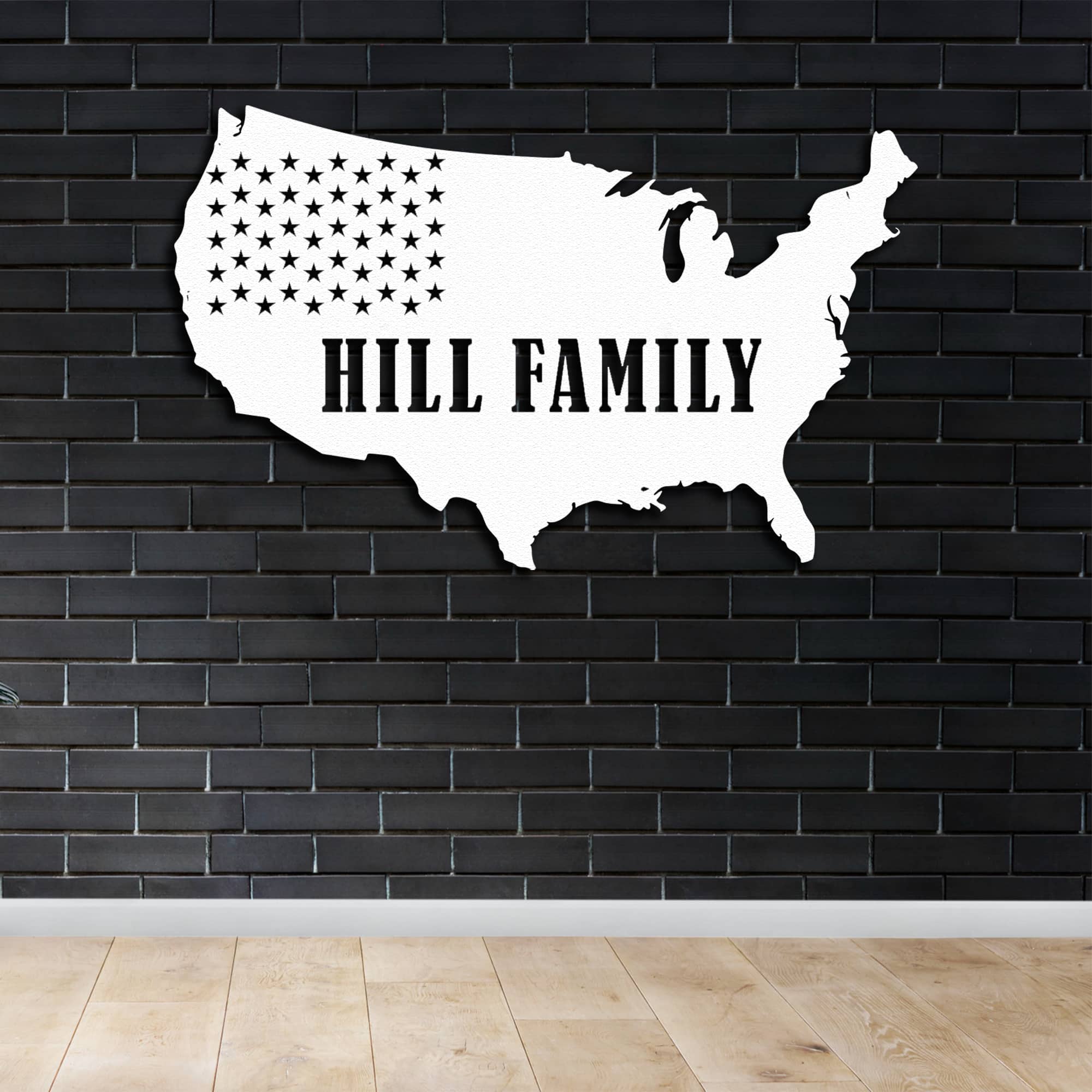 custom america map metal wall art white us map