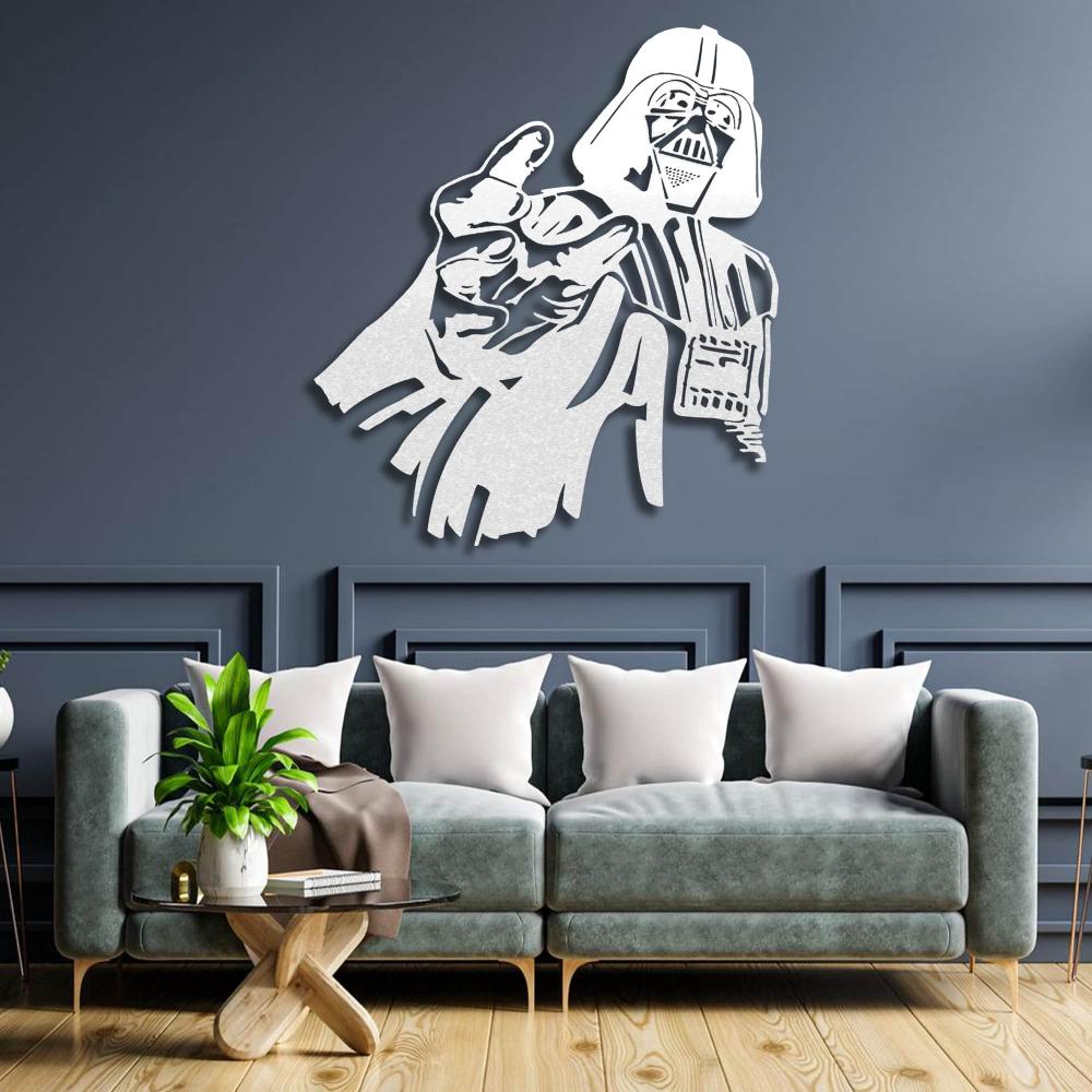 darth wader metal wall art white