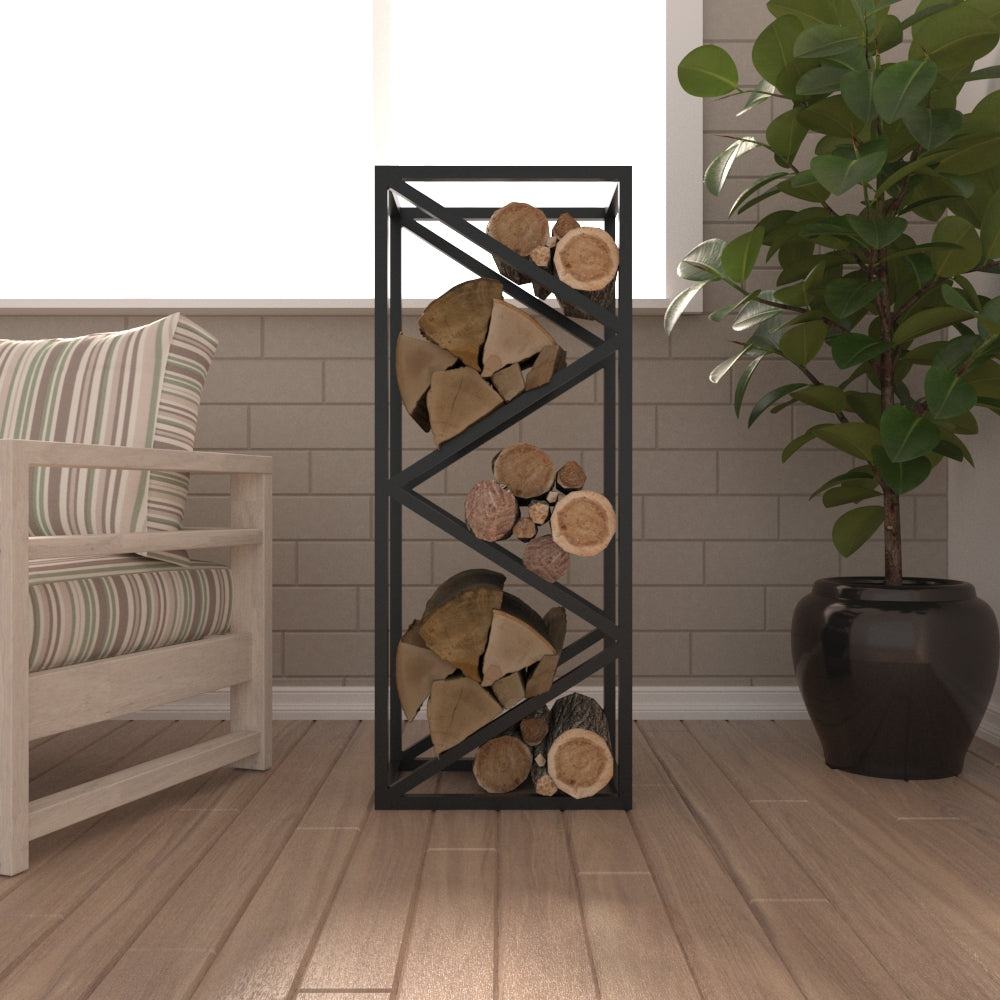 elegant metal log rack decor