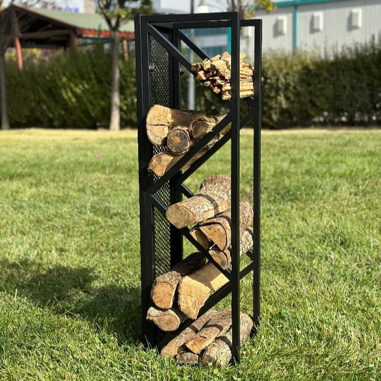 elegant-metal-wood-storage firewood rack