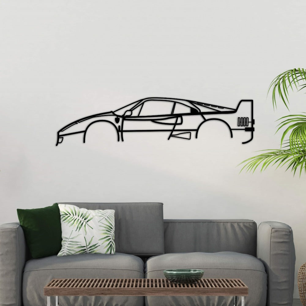 ferrari f40 car silhouette on the sofa