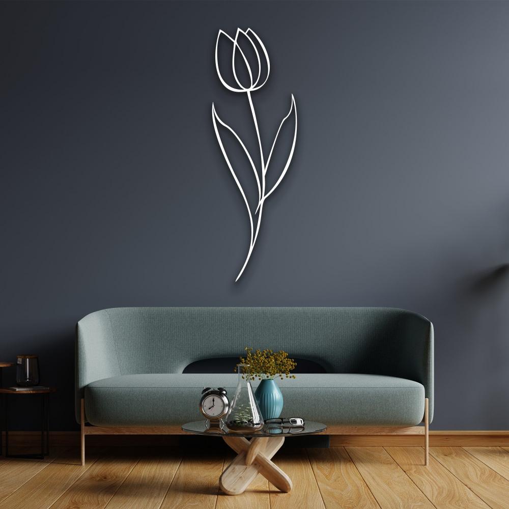 floral decor for metal wall art white