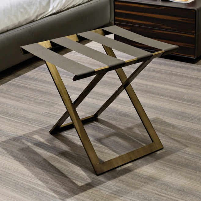 foldable metal luggage rack with genuie leather arapaho hotel furniture