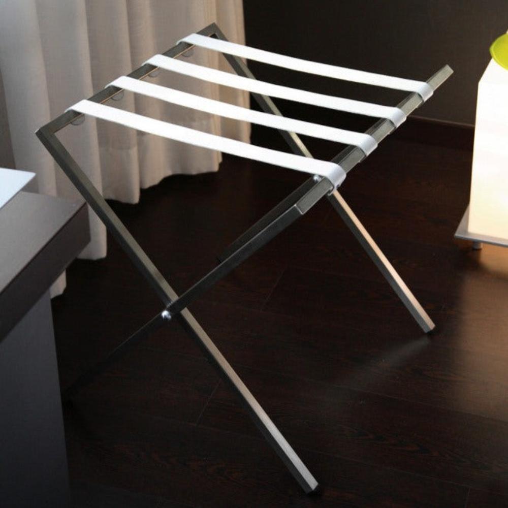 foldable metal luggage rack with genuie leather bitterroot hotel furniture