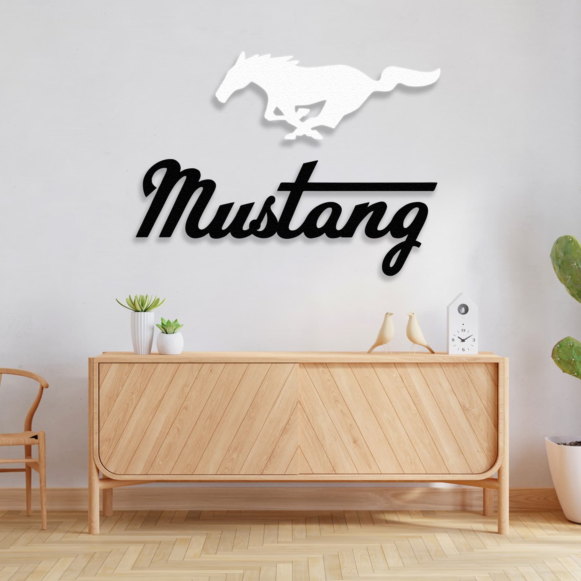 ford mustang metal wall art Black and White