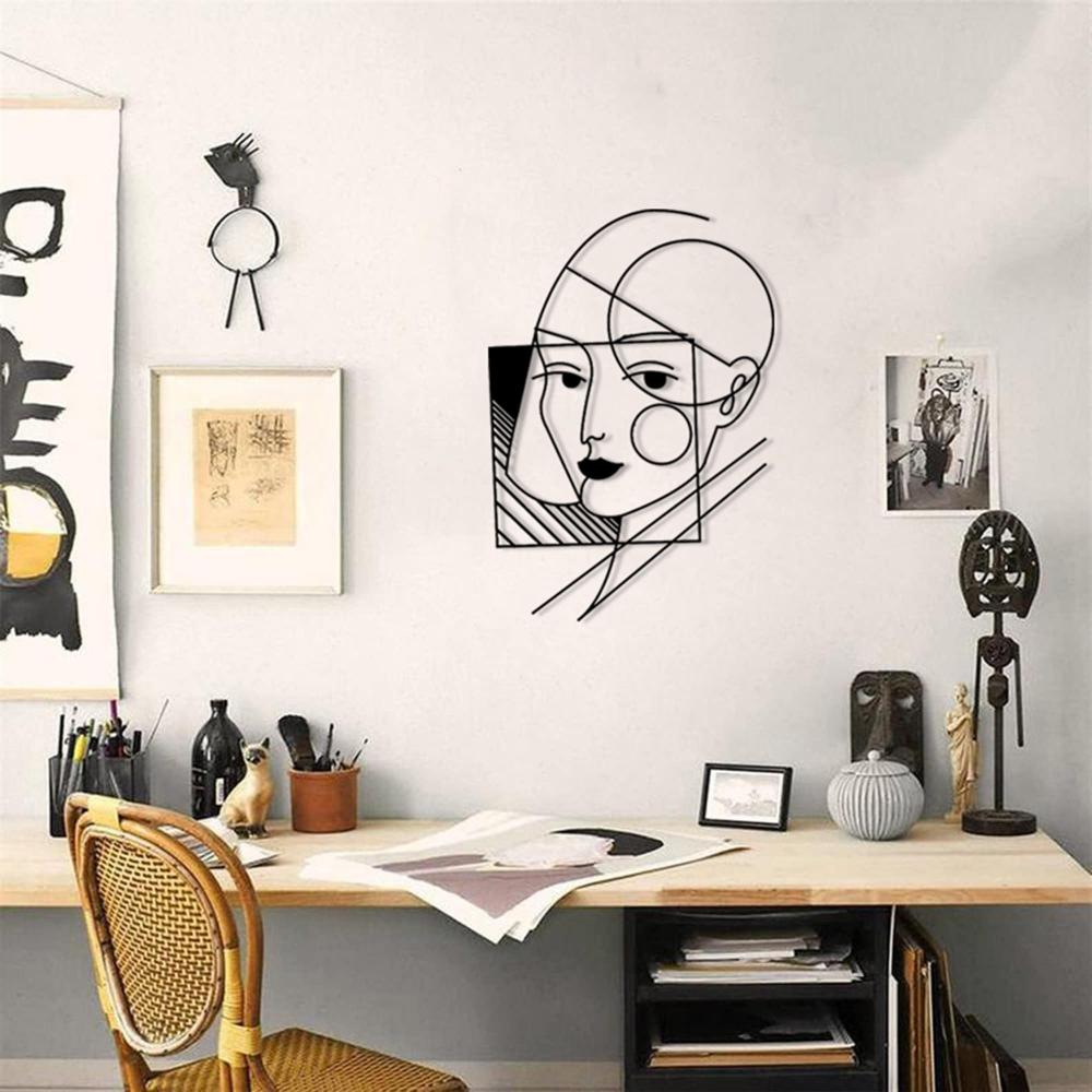 geometric lady wall art 3