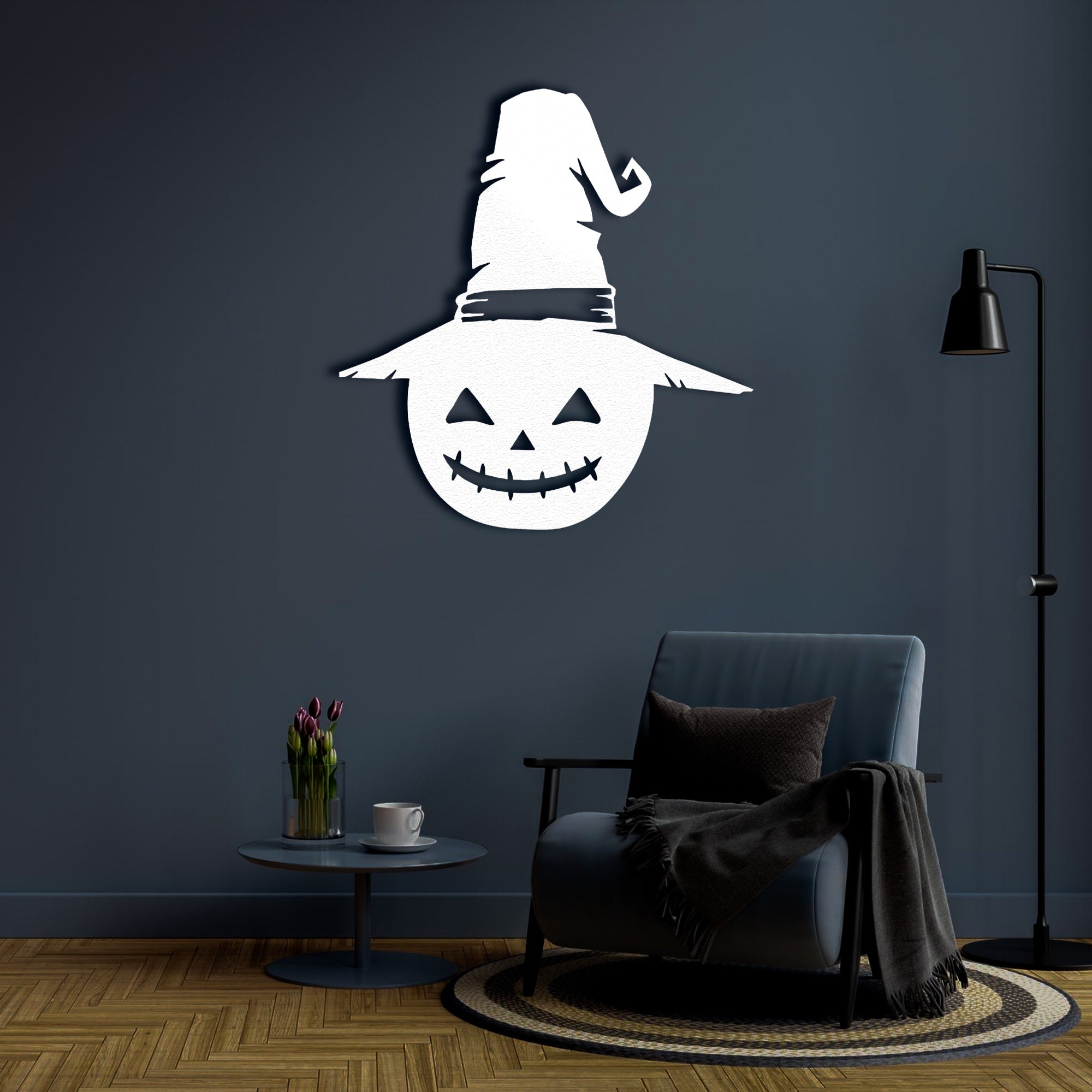 halloween metal wall decor white