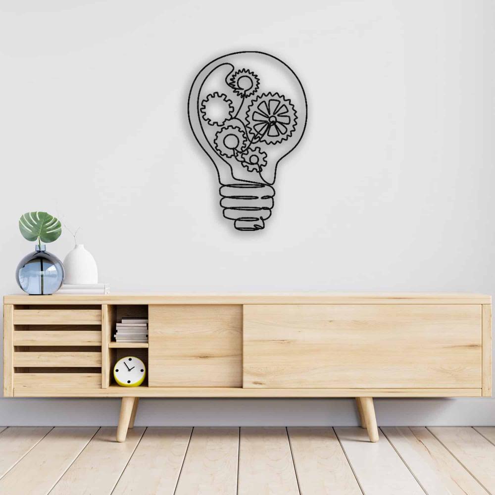 light bulb metal wall art Library