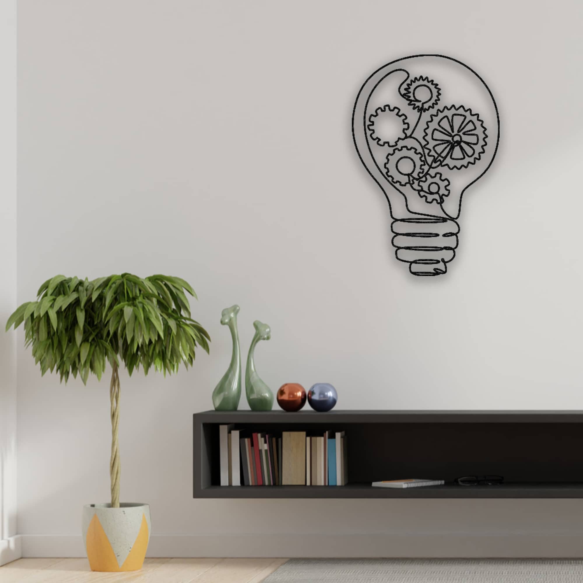 light bulb metal wall art Thomas Edison