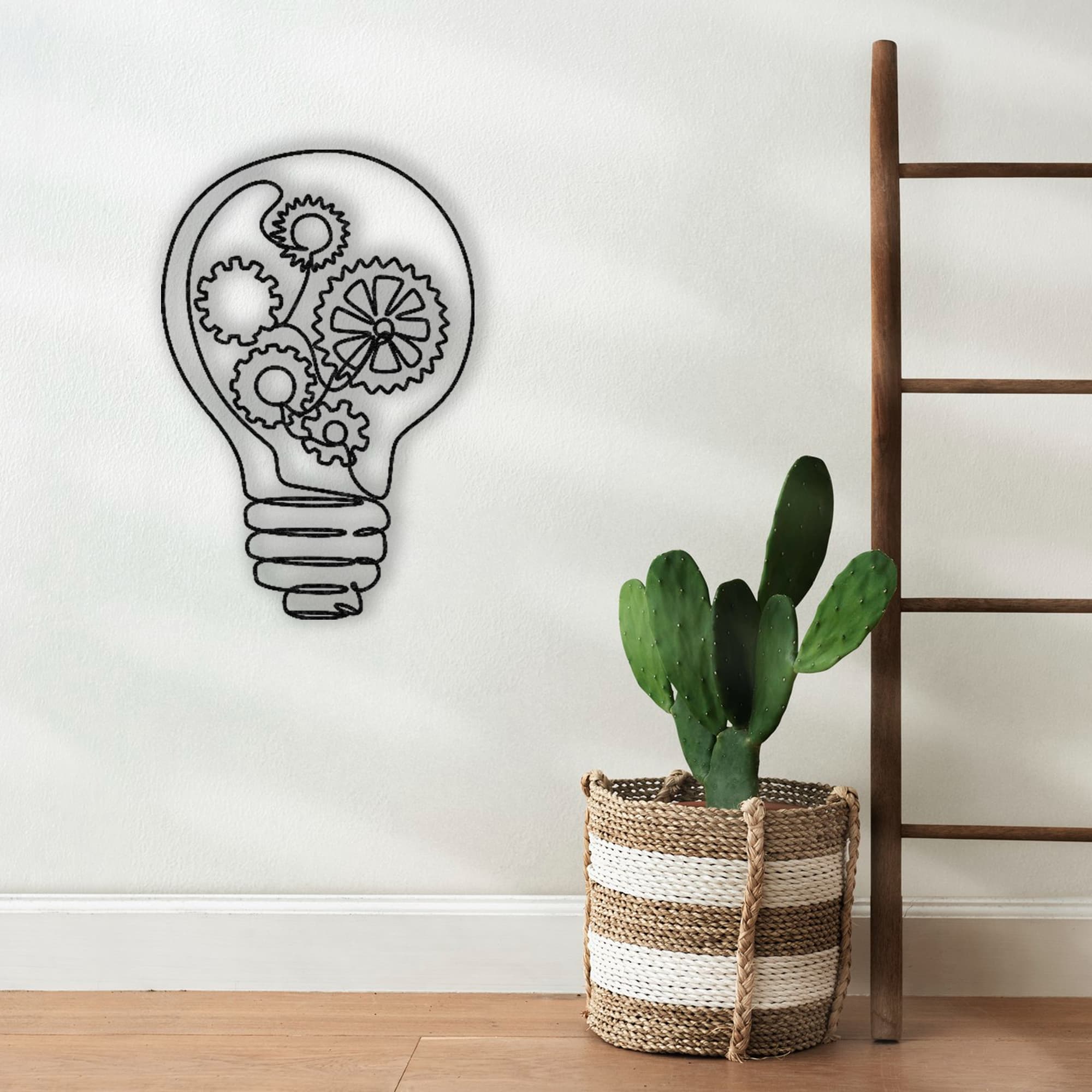 light bulb metal wall art