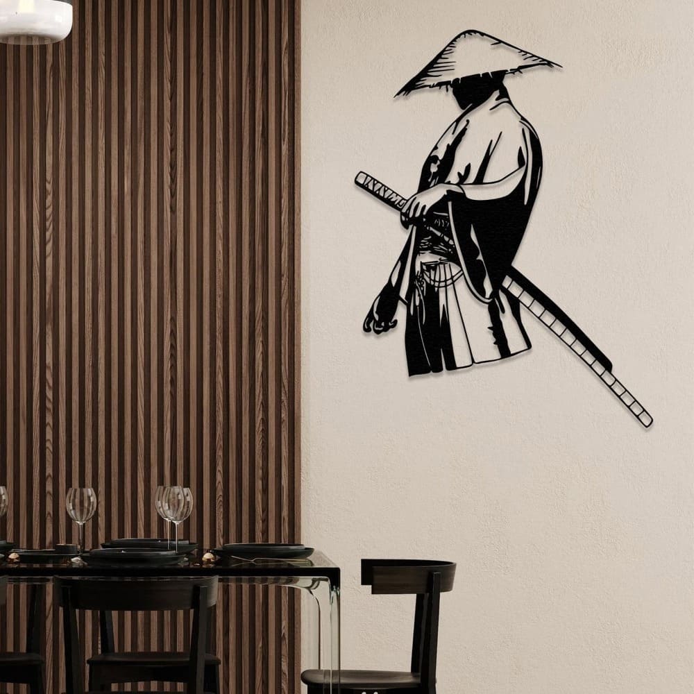 Lonely Samurai Metal Wall Art