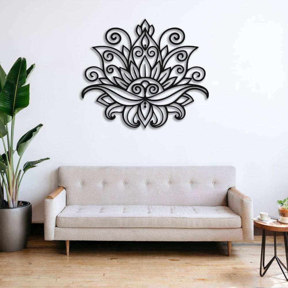 mandala lotus metal wall art