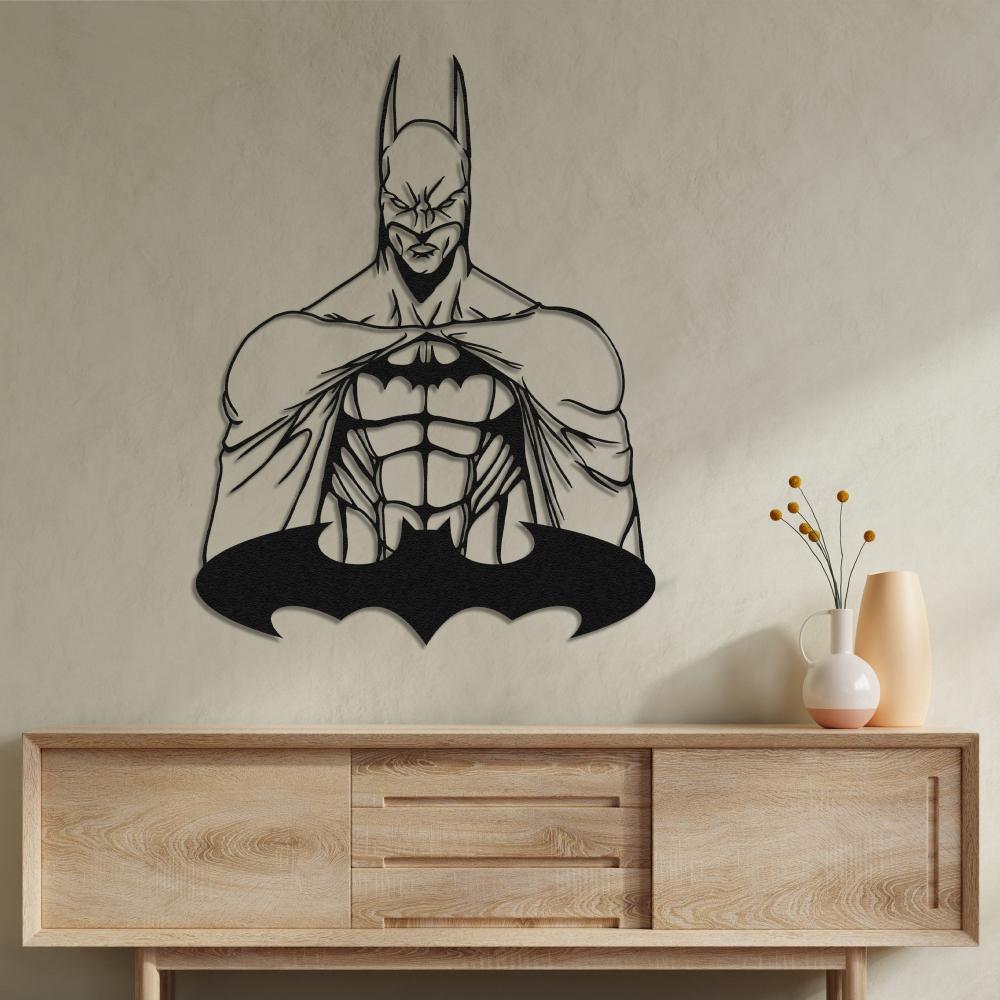 metal batman decor on the table