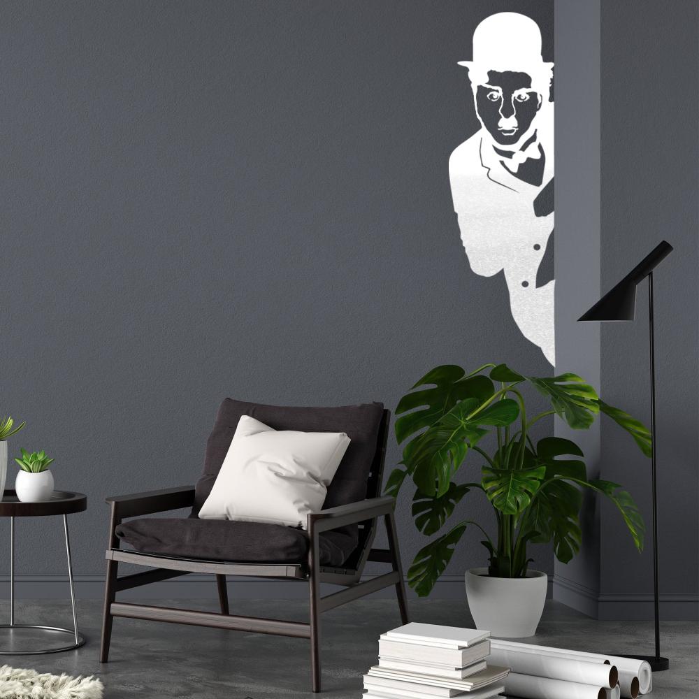 metal charlie chapli wall art white