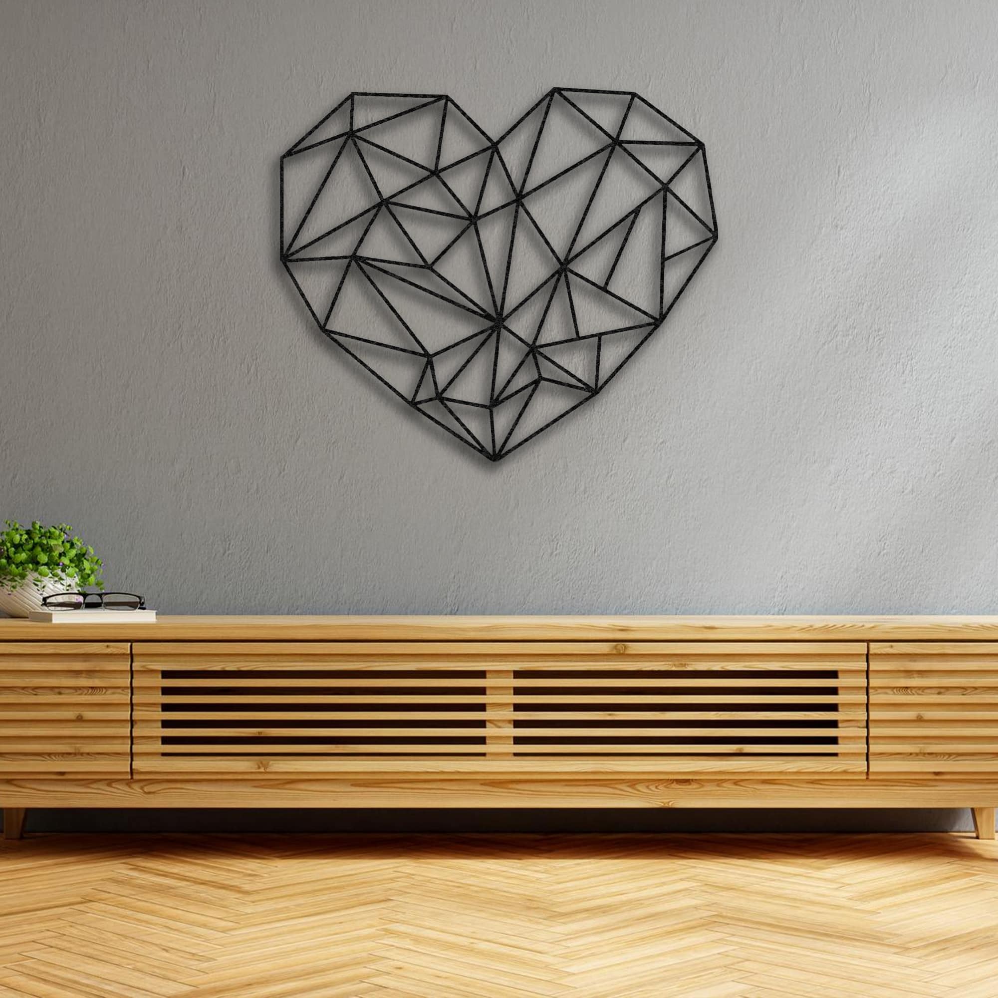 metal geometric heart wall art Heart