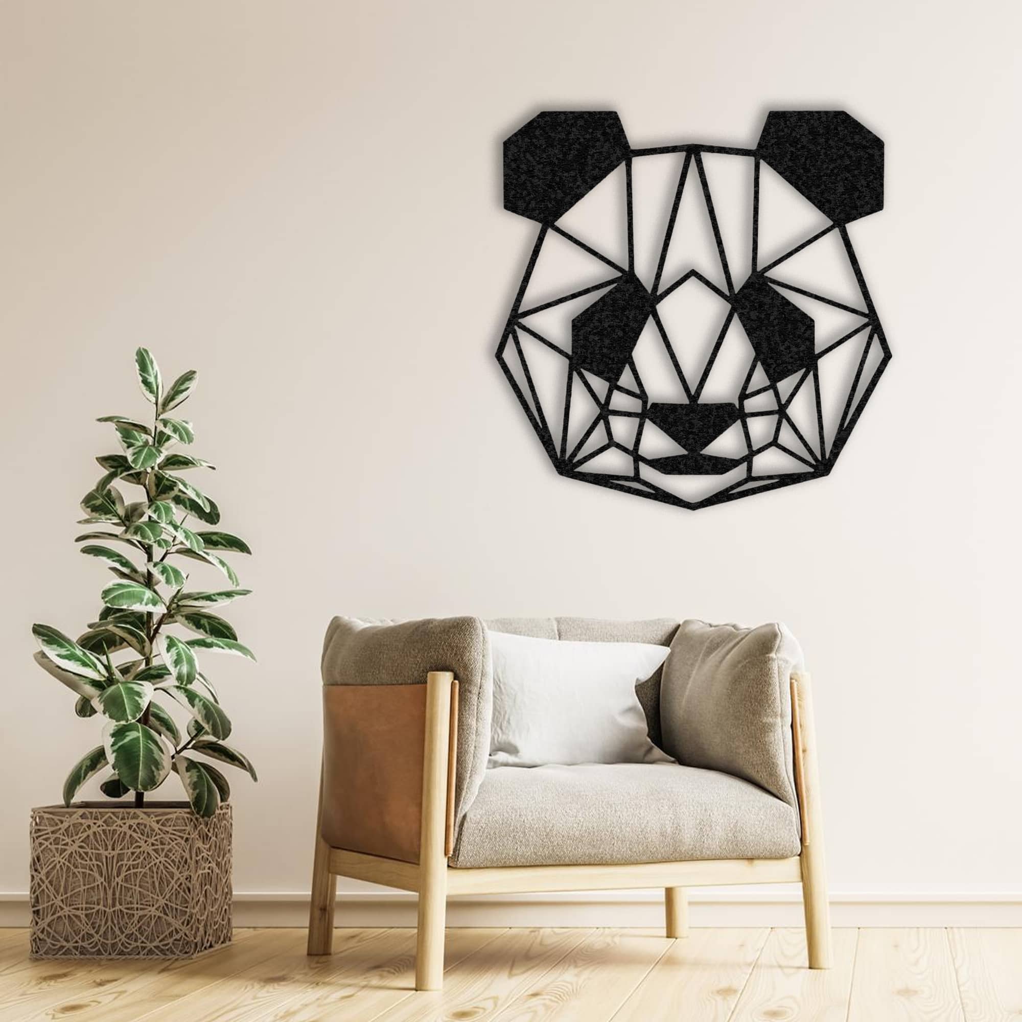 metal geometric panda line-ar 